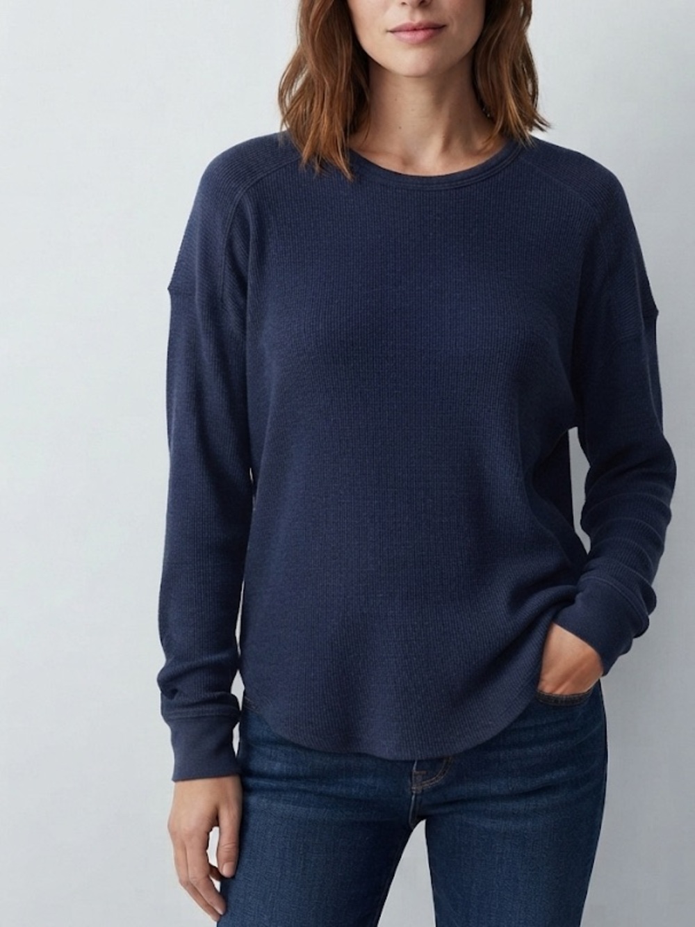 Vince Longsleeve Thermal Shirt Size Small Blue-Grey